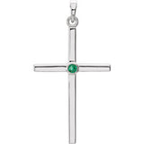 Platinum .01 CTW Diamond Cross 19x8.95mm Pendant