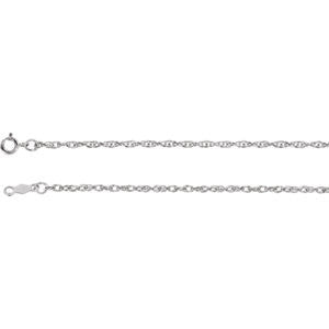 14K White 1.5mm Rope 24" Chain