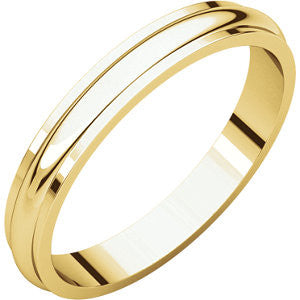 10K Yellow 3mm Half Round Edge Band