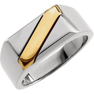 Sterling Silver & 14K Yellow Band