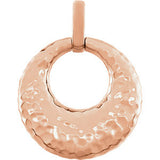 14K Yellow Hammered Circle Pendant