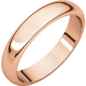 14K Rose 4mm Half Round Band