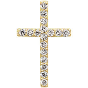 14K Yellow 1-6 CTW Petite Diamond Cross Pendant