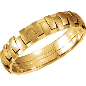 14K Yellow 5mm Patterned Band Size 8.5