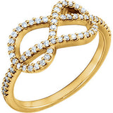 14K White 1/3 CTW Diamond Knot Ring