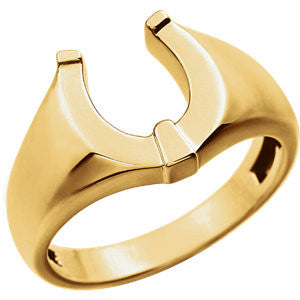 14K Yellow Men's Horseshoe Ring