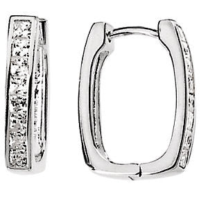 Sterling Silver Cubic Zirconia Hoop Earrings