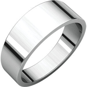 Platinum 3mm Flat Tapered Band