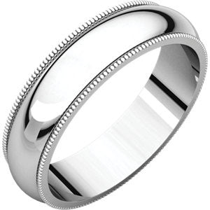 Sterling Silver 5mm Milgrain Band