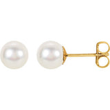 14K White 8-8.5mm Freshwater Pearl Earrings