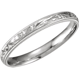 14K White 3mm Comfort-Fit Band Size 5