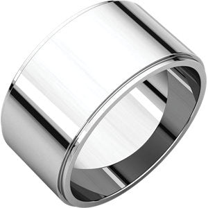 14K White 10mm Flat Edge Band