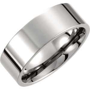 Titanium 8mm Flat Polished Band Size 9