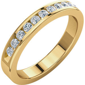 14K Yellow 1-3 CTW Diamond Anniversary Band Size 8