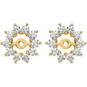 14K Yellow 5-8 CTW Diamond Earring Jackets