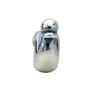 Sterling Silver [size;cv2] Duck Slider Bead