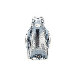 Sterling Silver 11.25x8mm Penguin Slider Bead