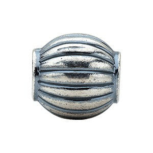 Sterling Silver 11.75x11.25mm Round Fluted Bead