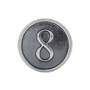 Sterling Silver Numeral #8 Cylinder Bead