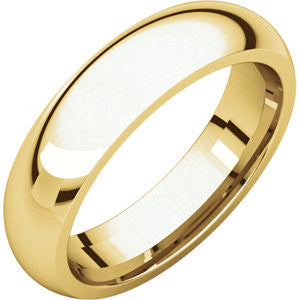 18K Yellow 5mm Comfort Fit Band