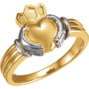 14K Yellow & White Gent's Claddagh Ring