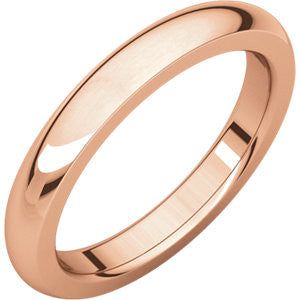 14K Rose 3mm Heavy Comfort Fit Band