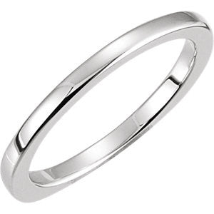 14K White Euro Shank Band