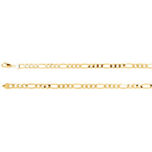 14K Yellow 6.5mm Figaro 16" Chain