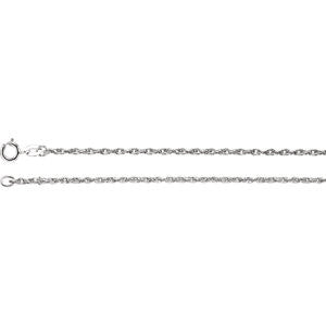 14K White 1.5mm Rope 7" Chain