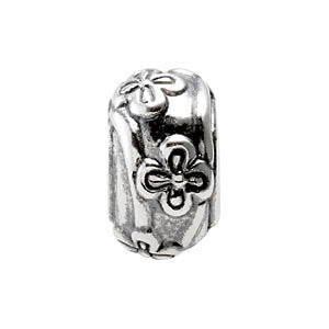 Sterling Silver 11x6.25mm Floral-Inspired Bead