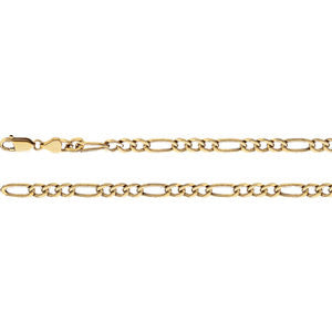 14K Yellow 4.75mm Hollow Figaro 16" Chain