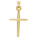 14K White 27.8x15mm Cross Pendant