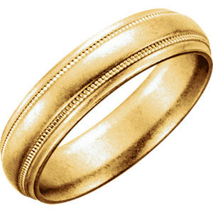 14K Yellow 6mm Milgrain Band Size 9