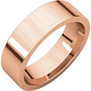 14 K Rose 6mm Flat Comfort Fit Band