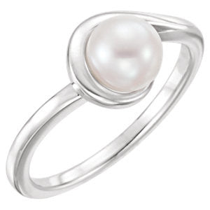 Platinum Freshwater Cultured Pearl Ring