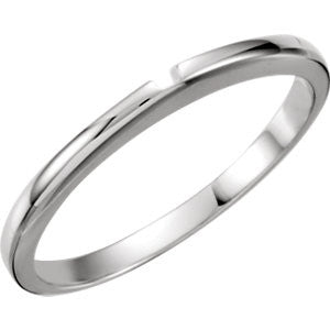 14K White #8 Band with One-Notch