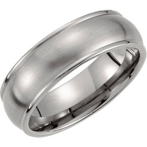 Titanium 7mm Grooved & Satin Finish Band Size 7.5