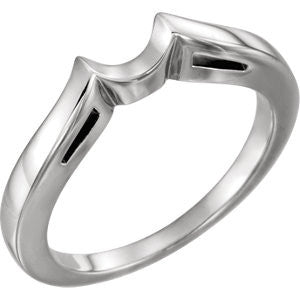 14K White Band for 7.4mm Round Engagement Ring