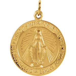 14K Yellow 18mm Miraculous Medal