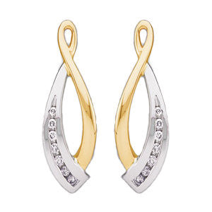 14K Two-Tone 1-5 CTW Diamond Earring Jackets