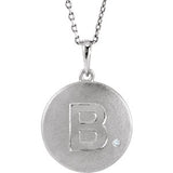 Sterling Silver .005 CTW Diamond Letter "C" Initial Disc 18" Necklace