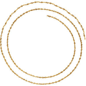 14K Yellow 1.2mm Diamond Cut Rope 20" Chain