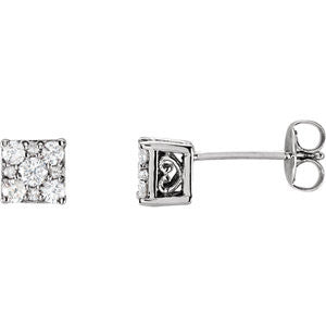 14K White 1-3 CTW Diamond Stud Earrings