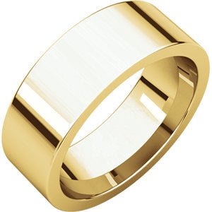 14K Yellow 7mm Flat Comfort Fit Band