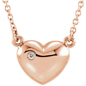 Platinum .01 CTW Diamond Heart 16.5" Necklace