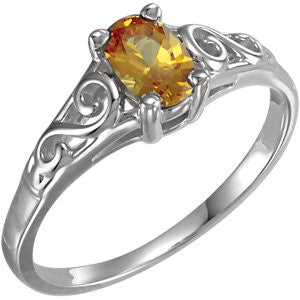 Sterling Silver November Imitation Birthstone Ring