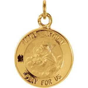 14K Yellow 12mm St. Anthony Medal