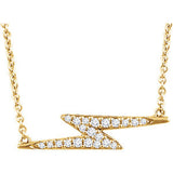 14K Yellow 1/8 CTW Diamond Lightning Bolt 16-18" Necklace