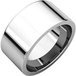 14K White 10mm Flat Comfort Fit Band