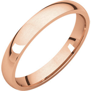 14K Rose 3mm Light Comfort Fit Band